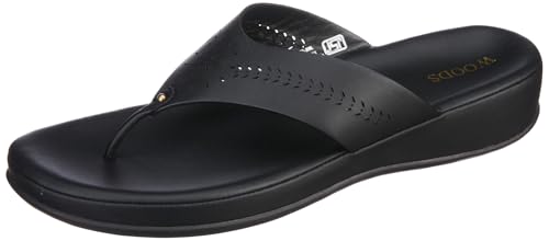 Woodland Women's Black Leather Slippers