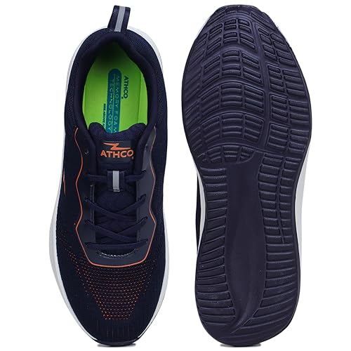 ATHCO Men's Akron Navy Orange Running Shoes - Image 3