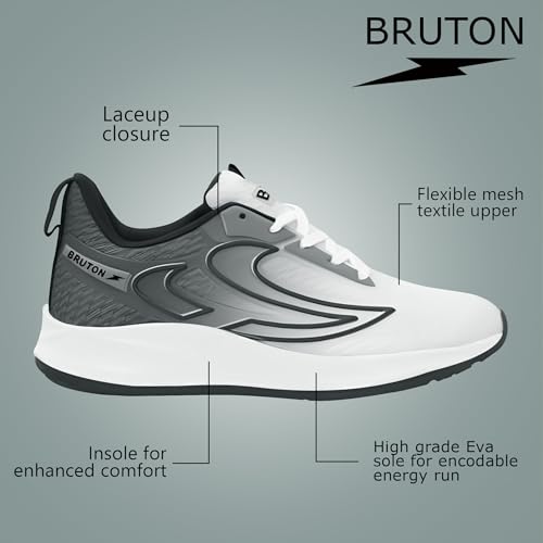 BRUTON Velox Men's Running Shoes - White - Image 3