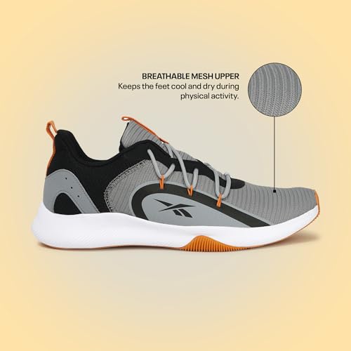 Reebok Men's Grey/Black/Nacho Running Shoe - Image 4