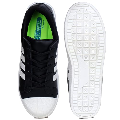 ATHCO Men's U-Star Running Shoes - Black White - Image 3