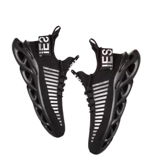 Black Textured Sneakers for Men & Boys