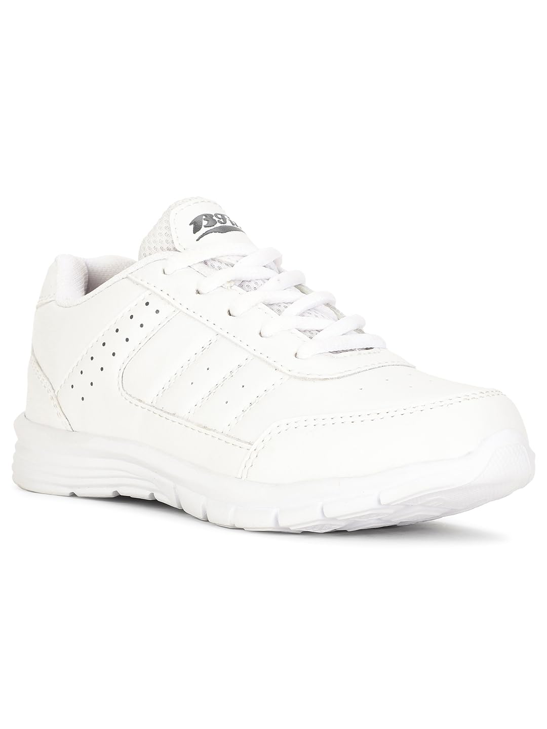 Bata Boys White Lace-up School Shoes