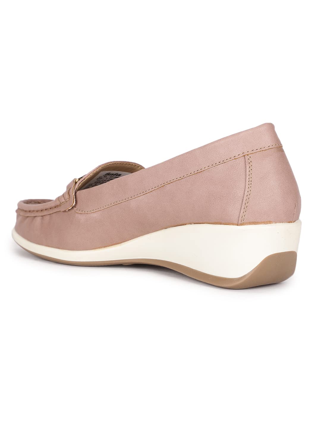 Bata Women's Pink Wedge Heel Loafers - Image 4