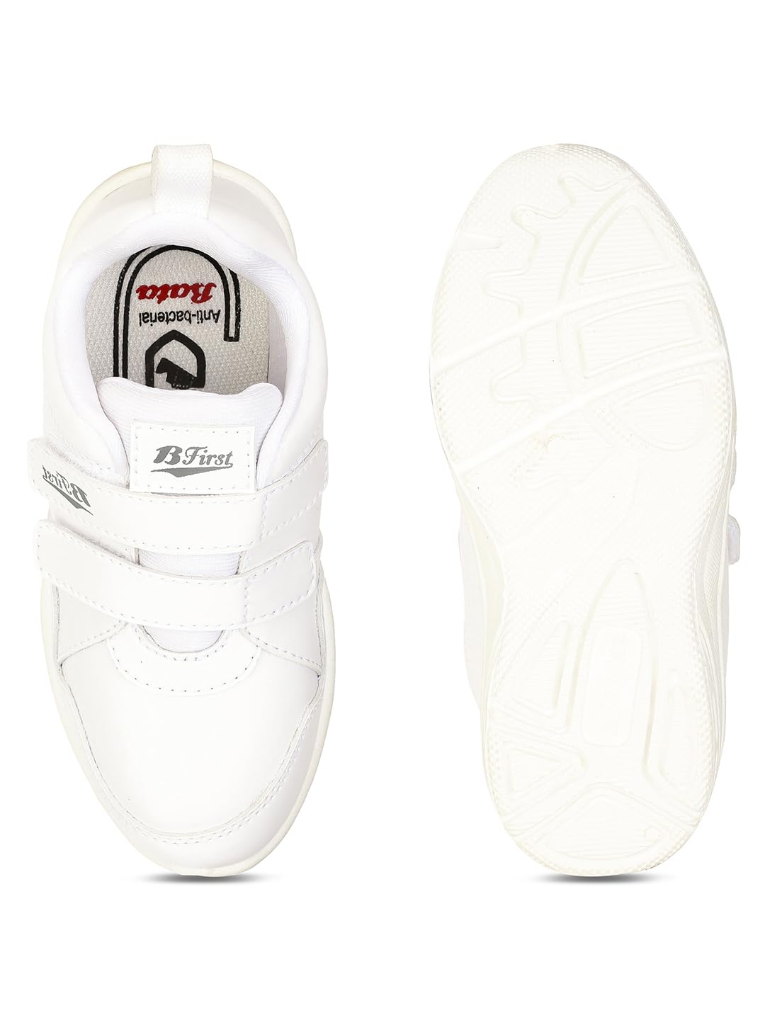 Bata Unisex White Velcro School Shoes - Image 5