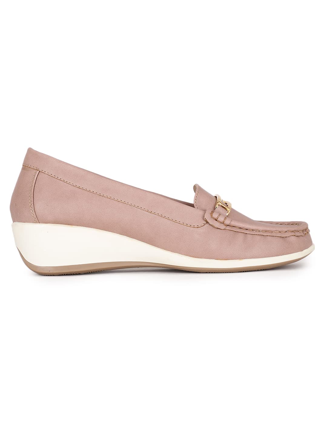 Bata Women's Pink Wedge Heel Loafers - Image 3