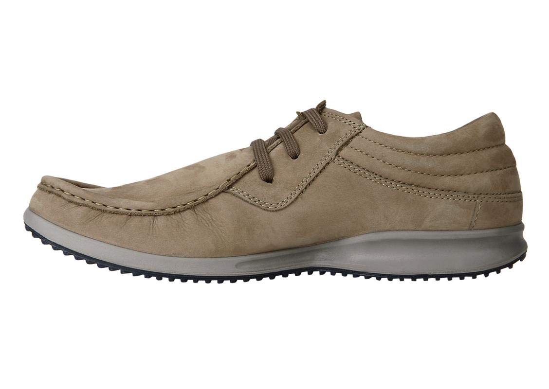 Woodland Men Khaki Leather Moccasins - Image 4