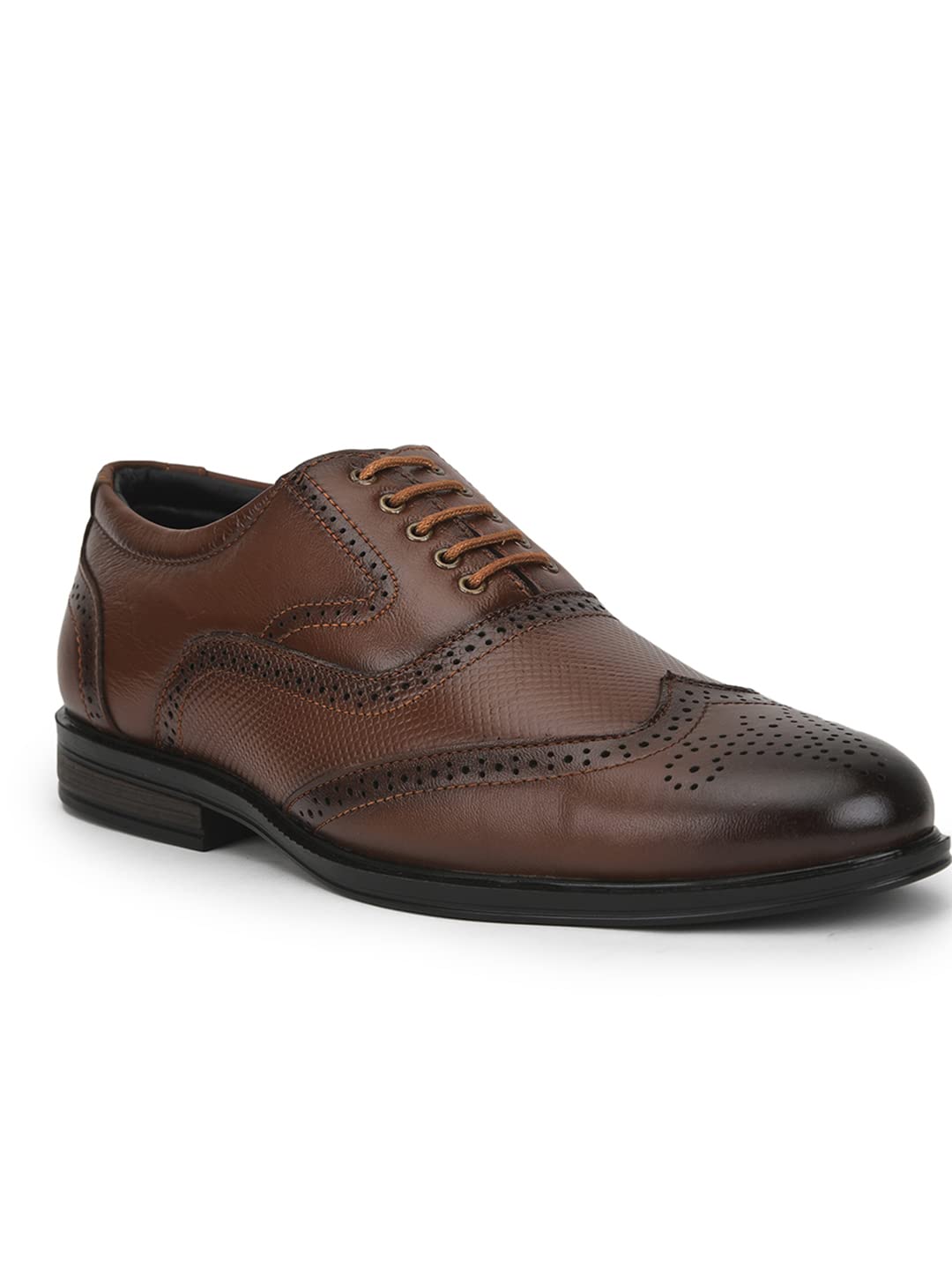 Liberty Tan Leather Brogue Shoes for Men