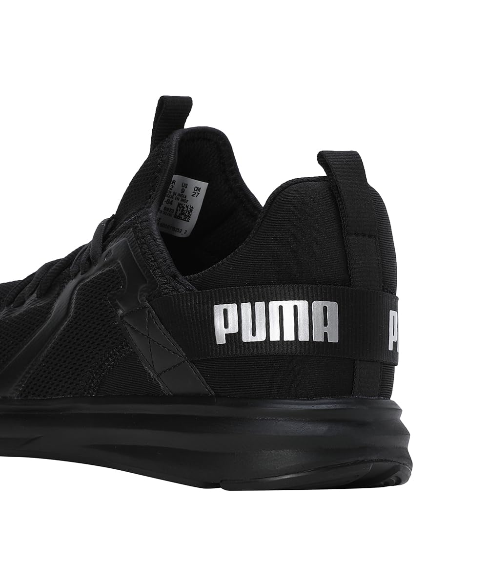 Puma Men's Enzo Stridance Running Shoe - Black Silver - Image 4