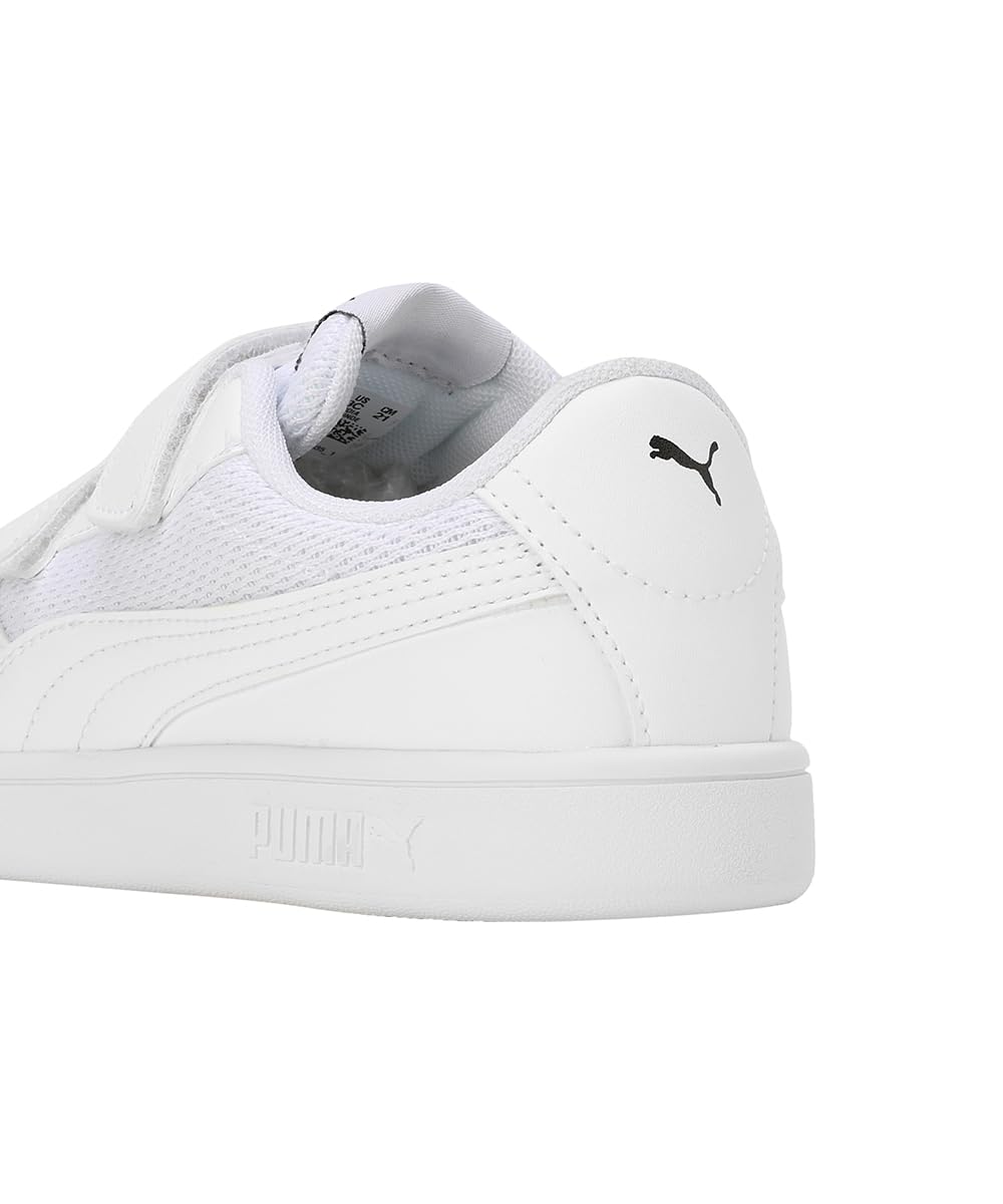 Puma Unisex Kid Smash Comfort Sneaker - White Black - Image 4