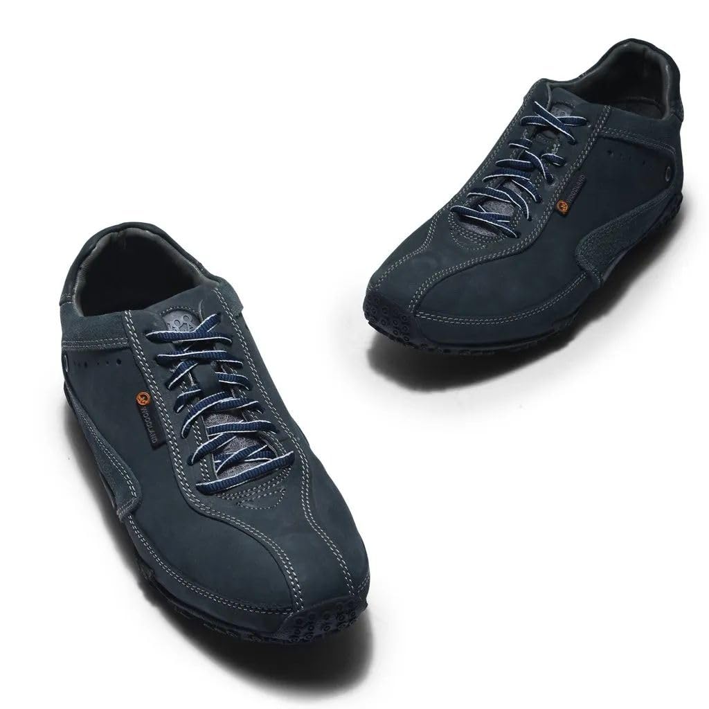 Woodland Men's Leather Casual Shoes - Navy - Image 3
