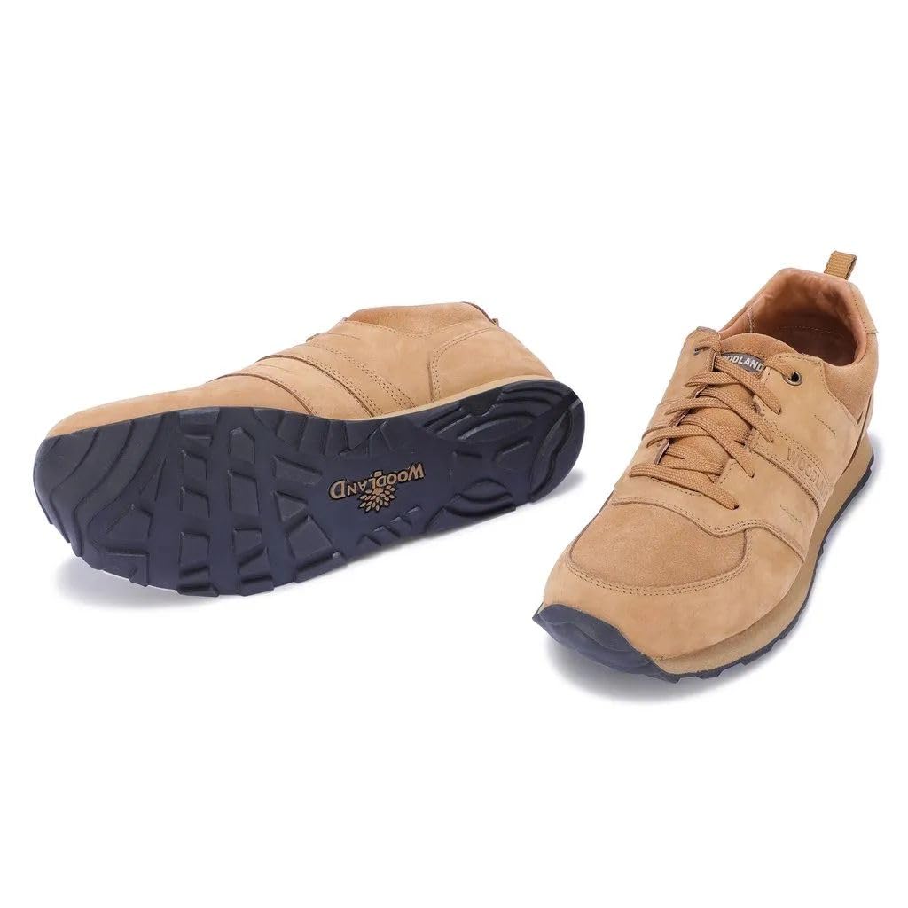 Woodland Men's Camel Leather Sneakers - Image 5