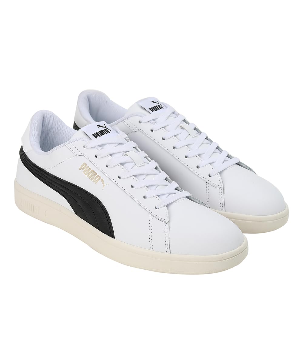 Puma Smash 3.0 Sneaker - White Black Gold - Image 5
