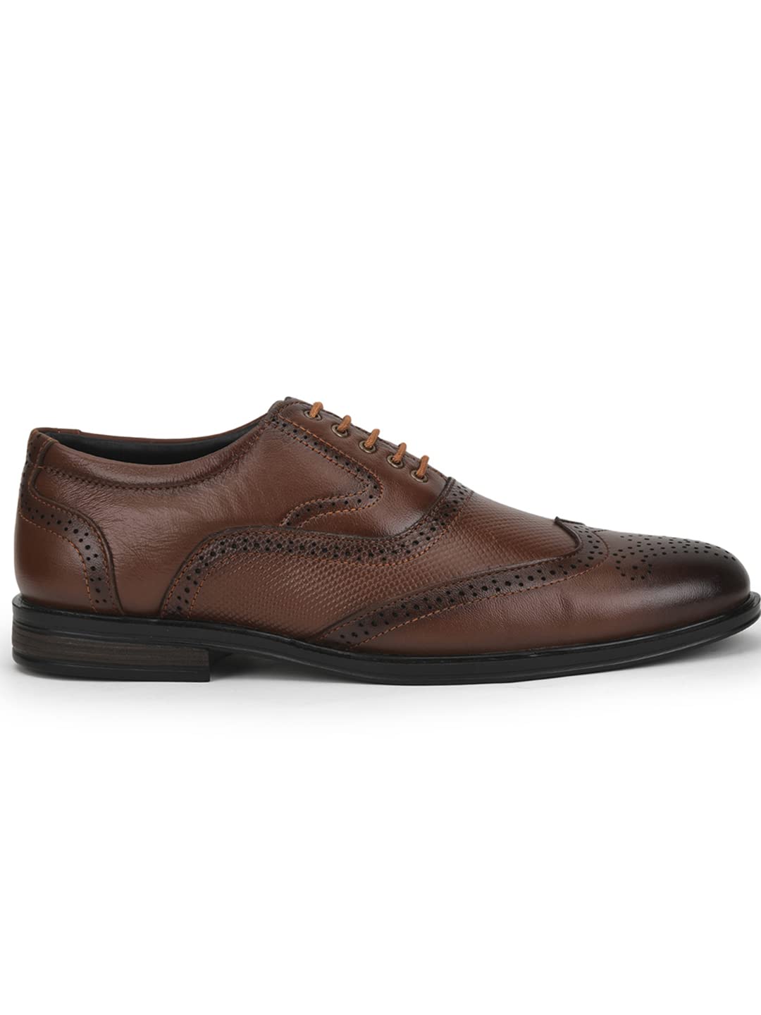 Liberty Tan Leather Brogue Shoes for Men - Image 2