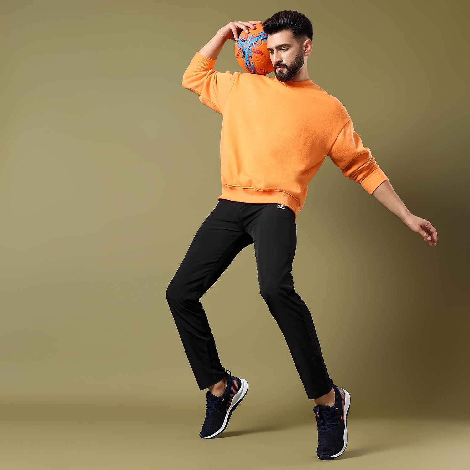 Sparx Men's Running Shoe - Navy Blue Neon Orange - Image 5