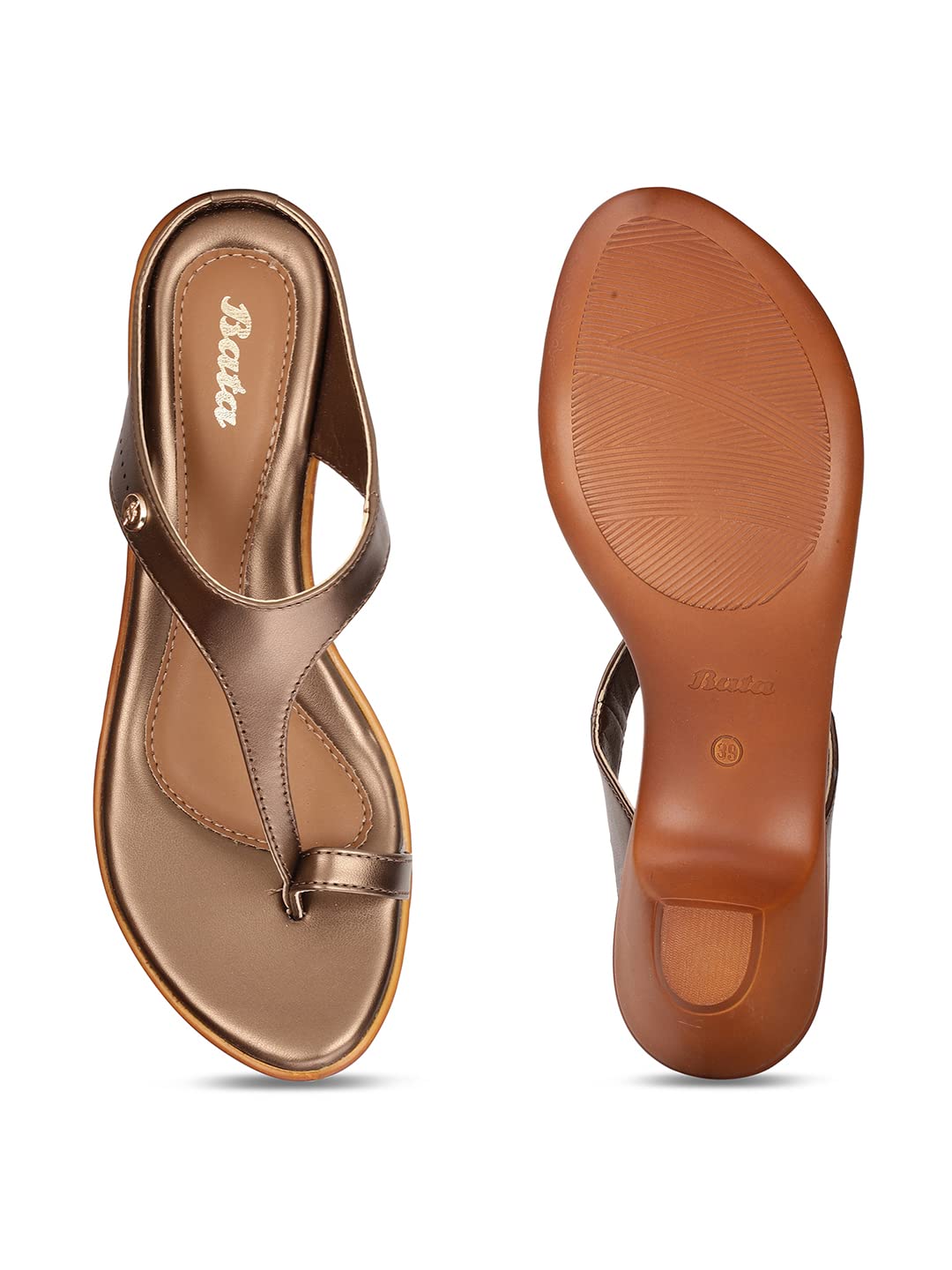 Bata Women's Copper Block Heel Sandals - Image 4