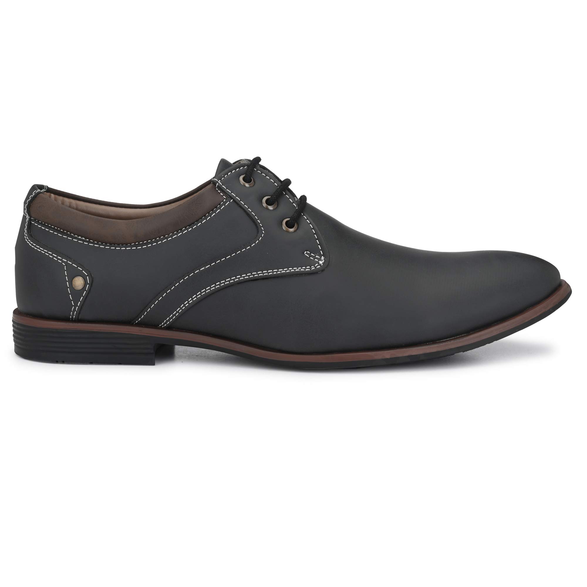 Centrino Black Derby Formal Shoes for Men - Image 5