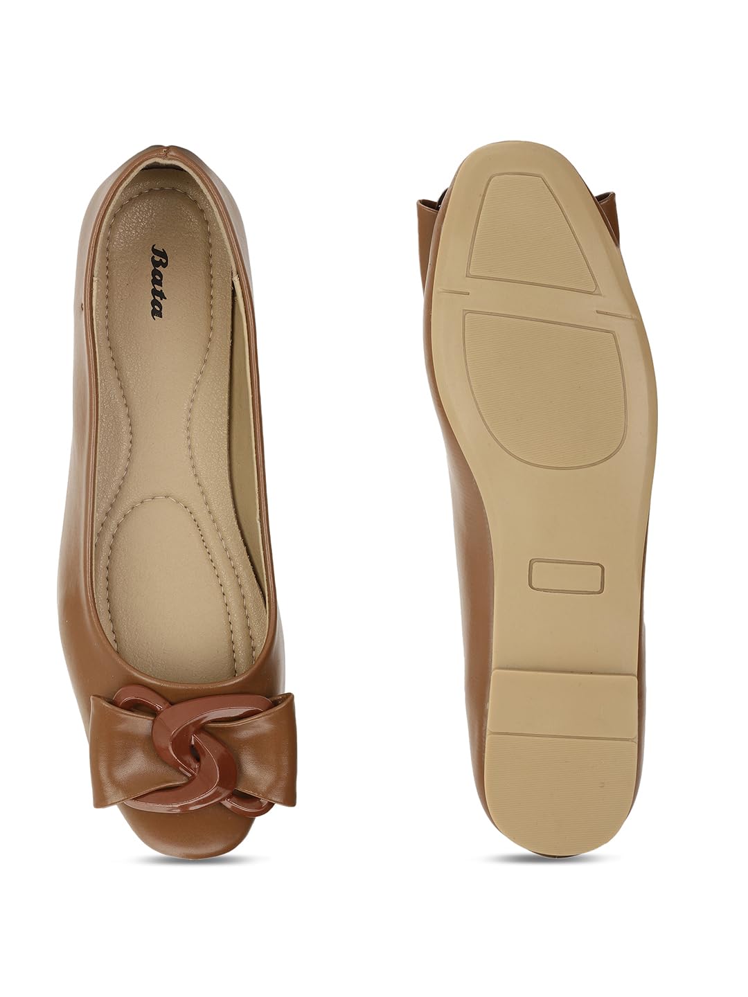 Bata Women's Slip-on Ballet Flat - Brown - Image 4