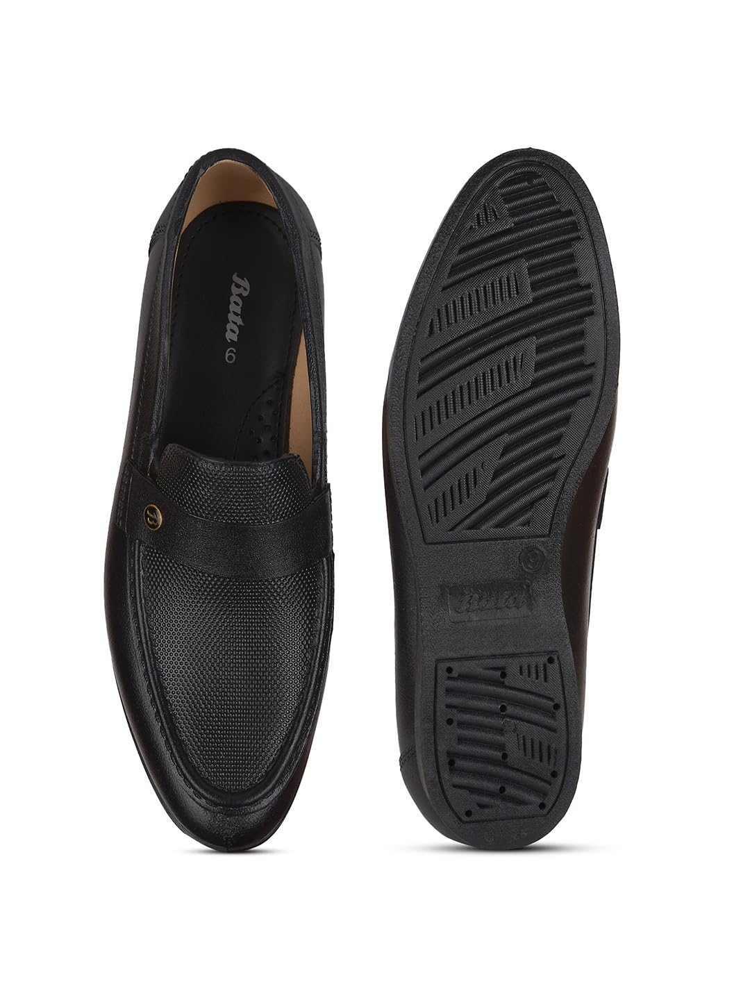 Bata Mens Casual Loafers - Black - Image 4