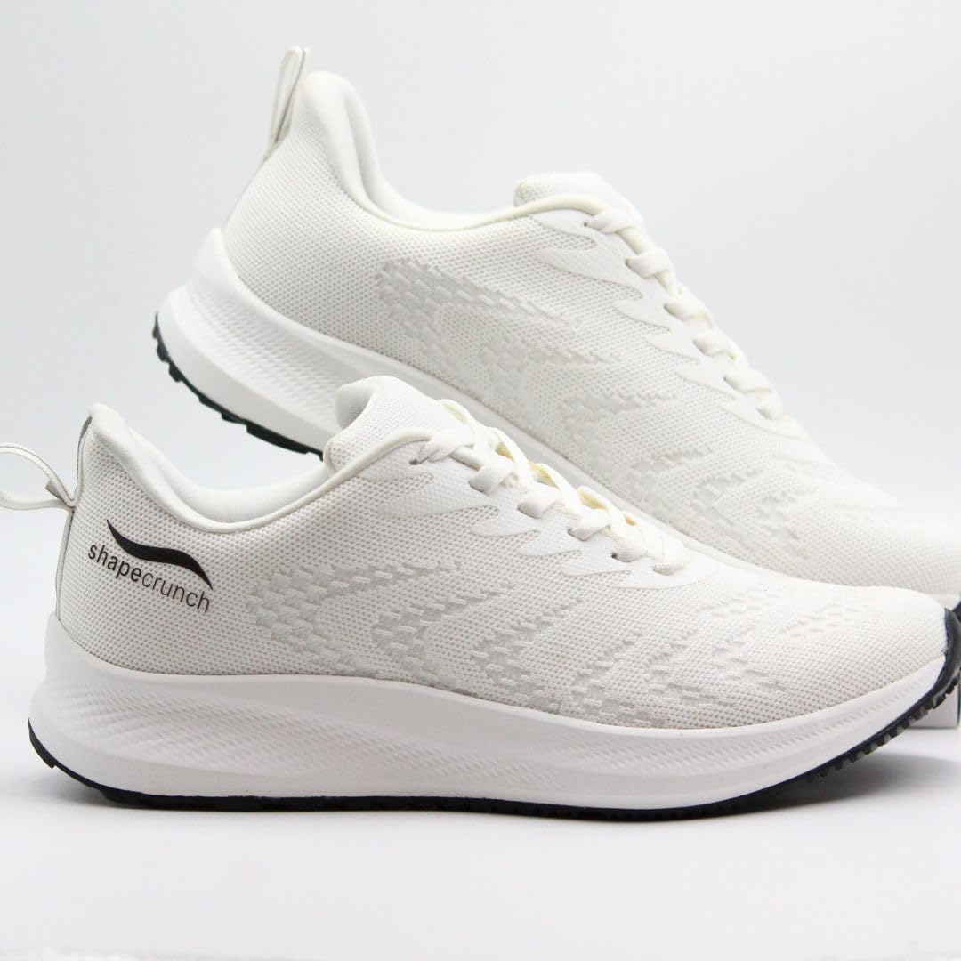 SHAPECRUNCH White Arch Support Walking Shoes for Men - Image 2
