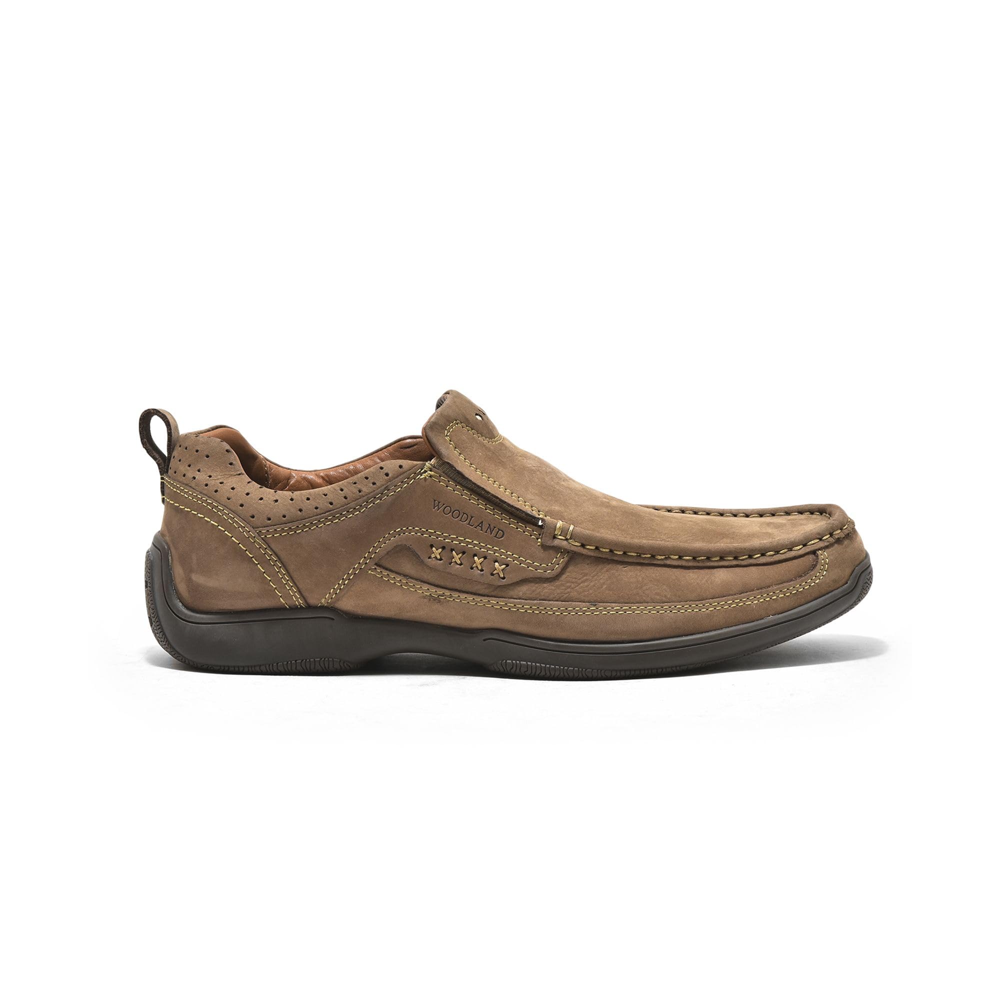 Woodland Men's Dubai Khaki Leather Sneaker - Image 2