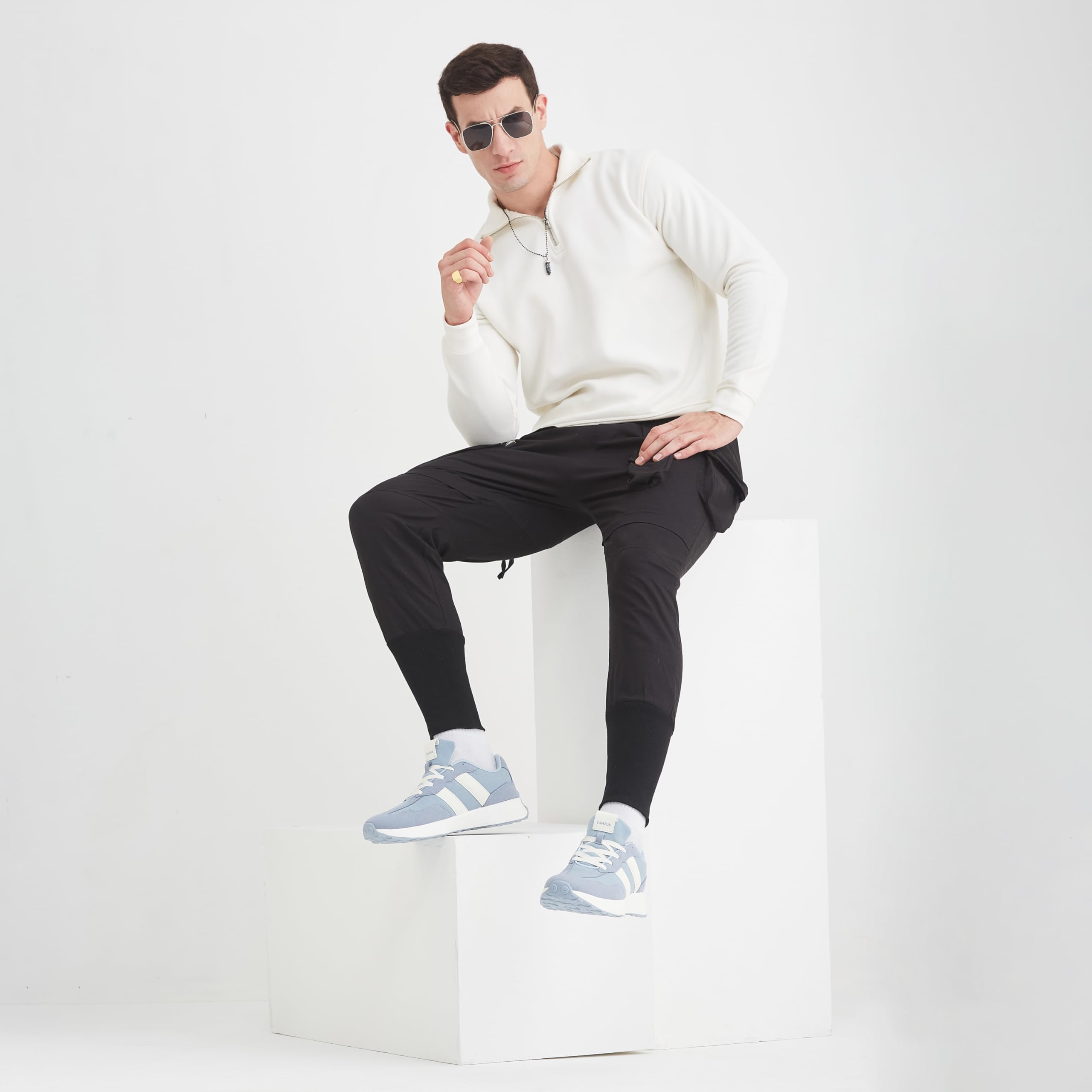 Campus Men's Brisk Sneakers - L.Sky/WHT - Image 2