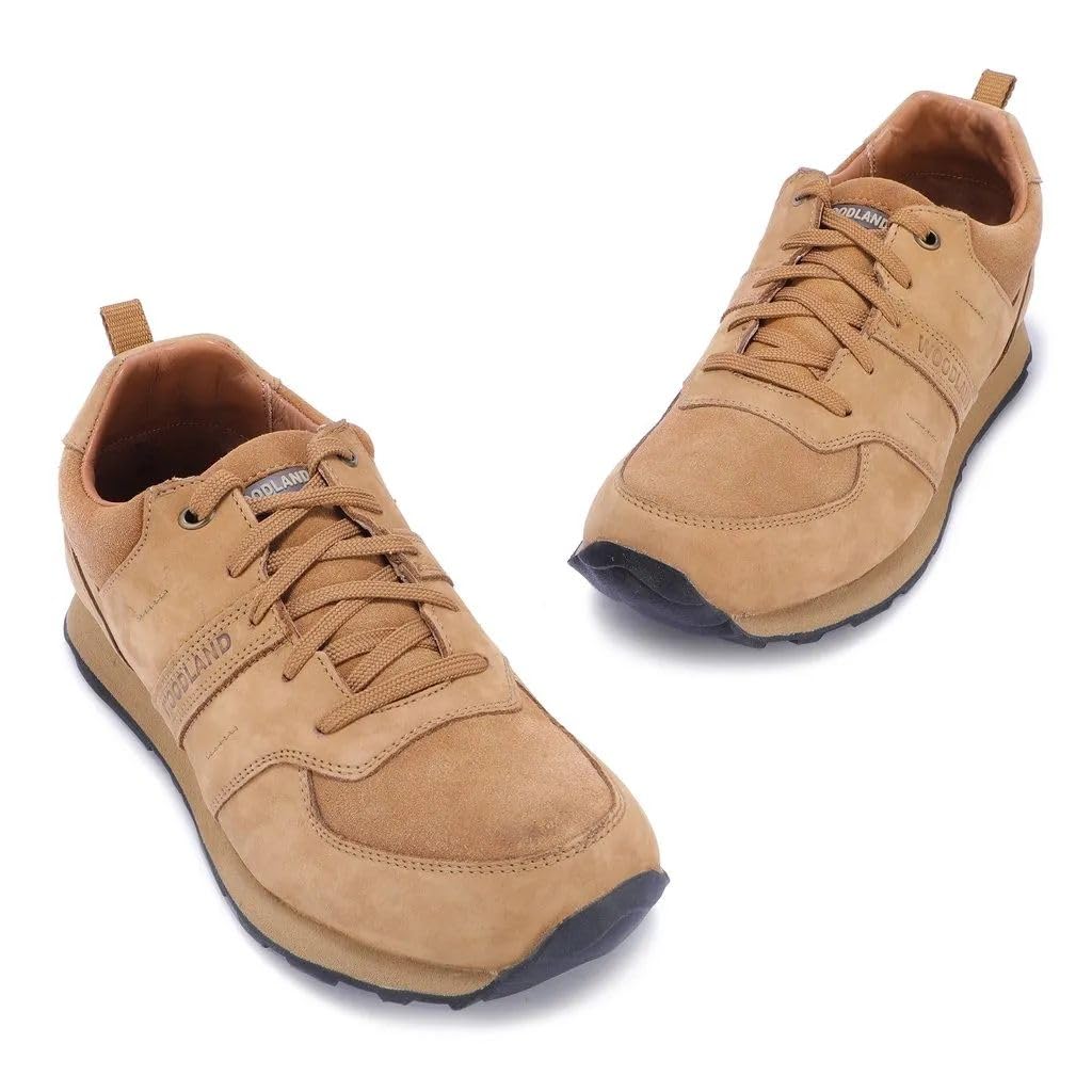 Woodland Men's Camel Leather Sneakers - Image 3