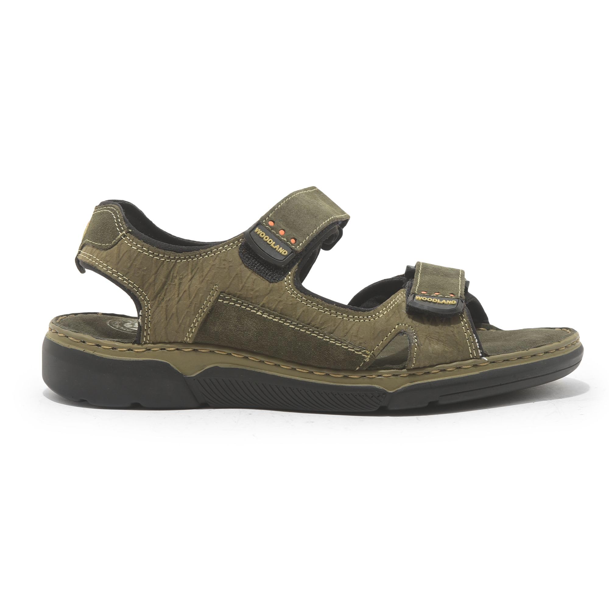 Woodland Men's Olive Green Leather Sandals