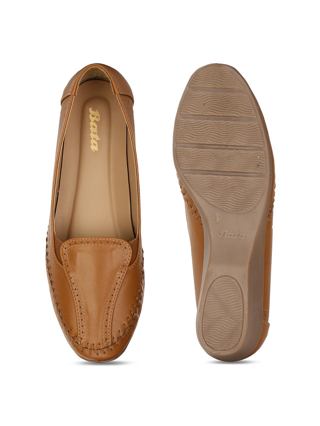 Bata Women's Wedge Heel Ballerina - Tan - Image 5