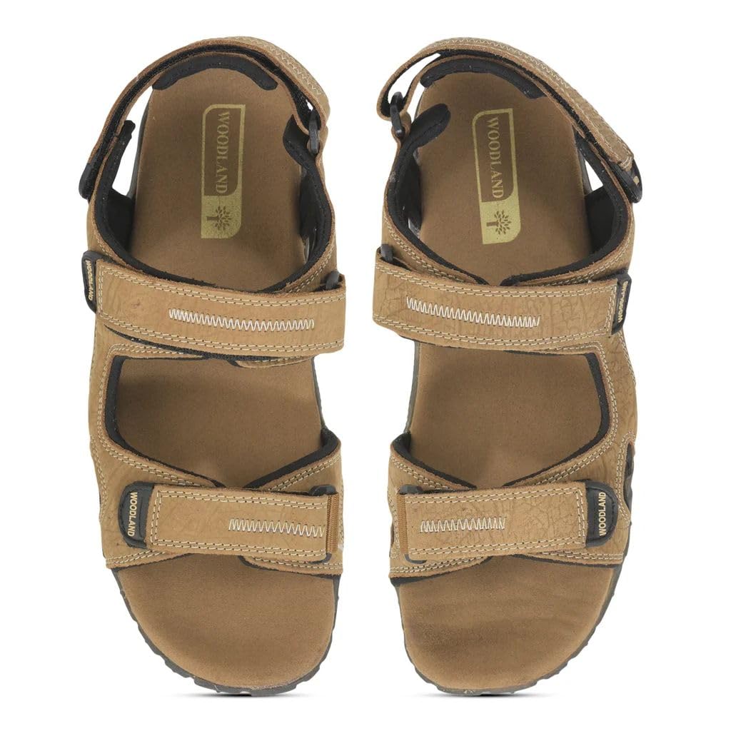 Woodland Men's Camel Leather Sandals - Image 3