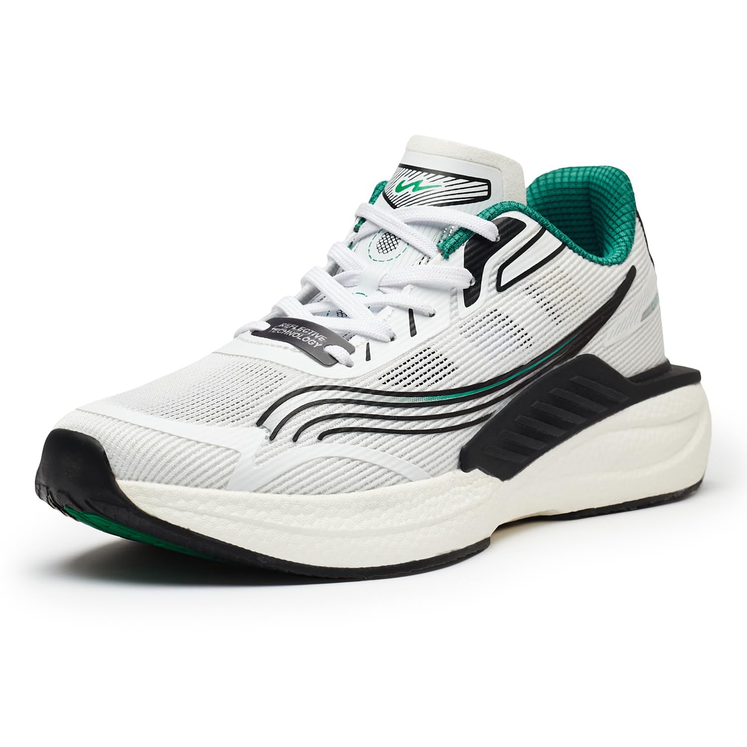 Campus Men's Creed Running Shoes - WHT/GRN