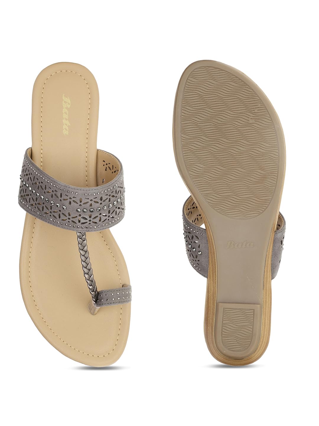 Bata Debra Women's Casual Slippers - Grey - Image 4