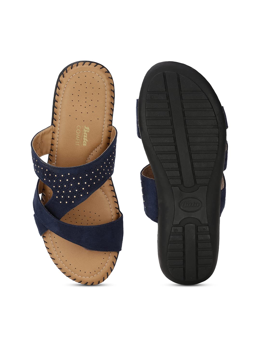 Bata Becca Mule Slippers for Women - Navy - Image 4