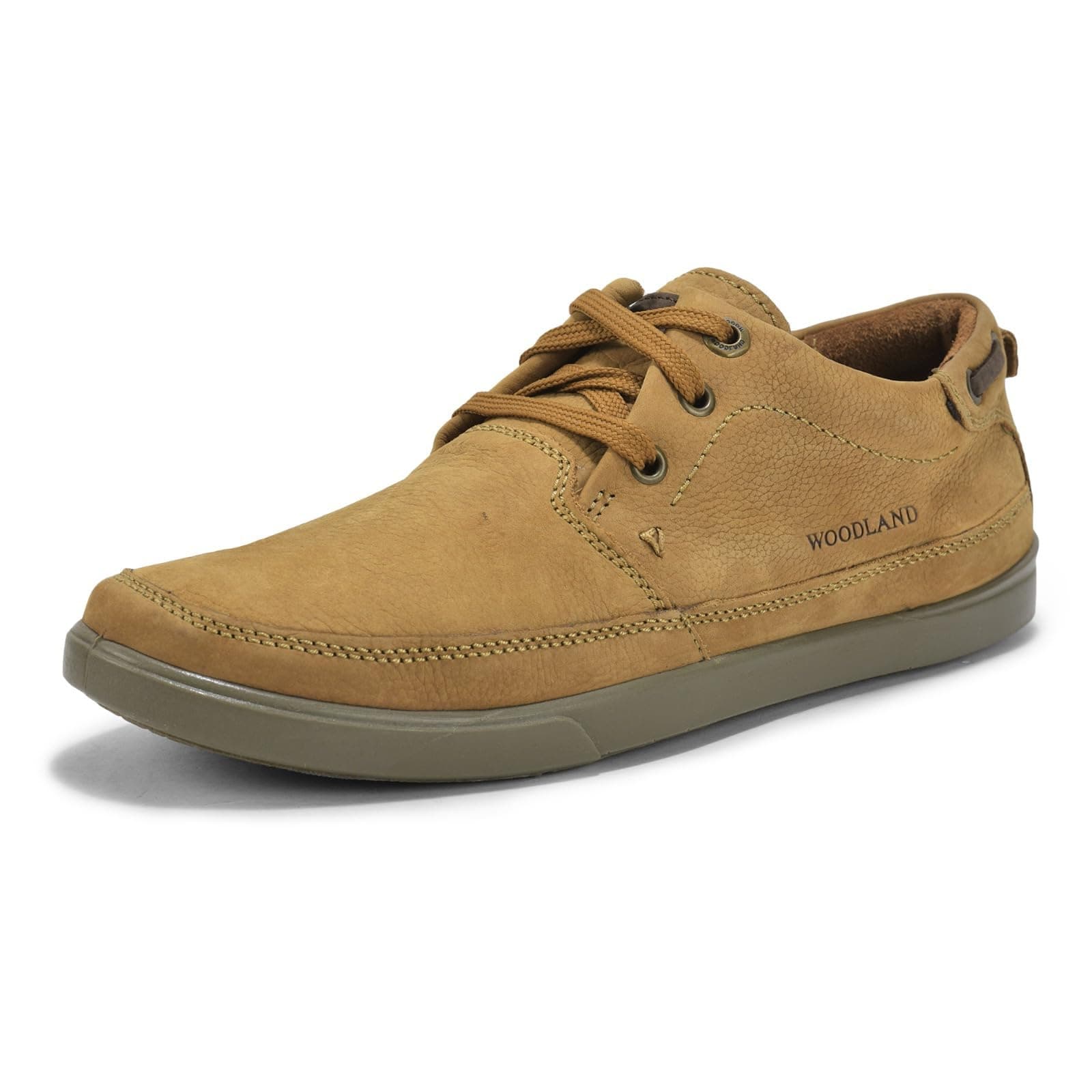 Woodland Men's Camel Leather Casual Shoes