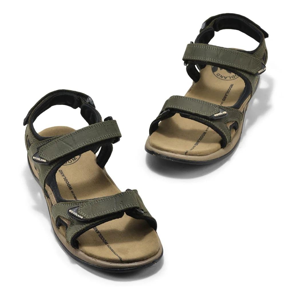 Woodland Men's Olive Green Nubuk Sandal - Image 2