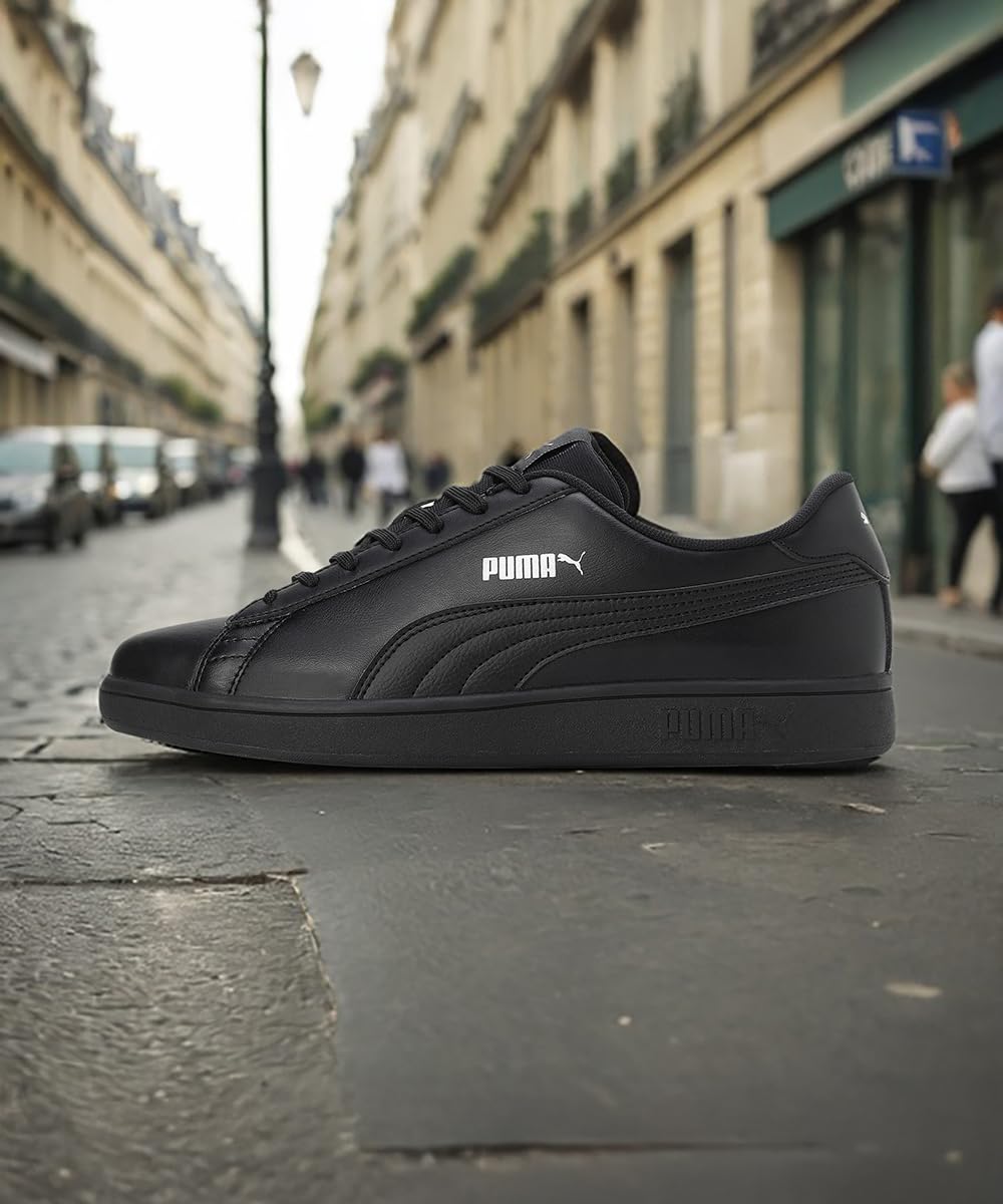 Puma Smashic Sneaker - Black Matte Silver Unisex - Image 2
