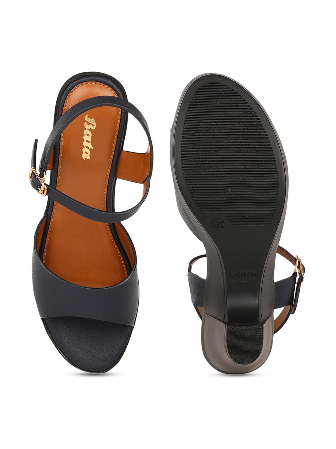 Bata Women's Block Heel Sandal - Navy - Image 4