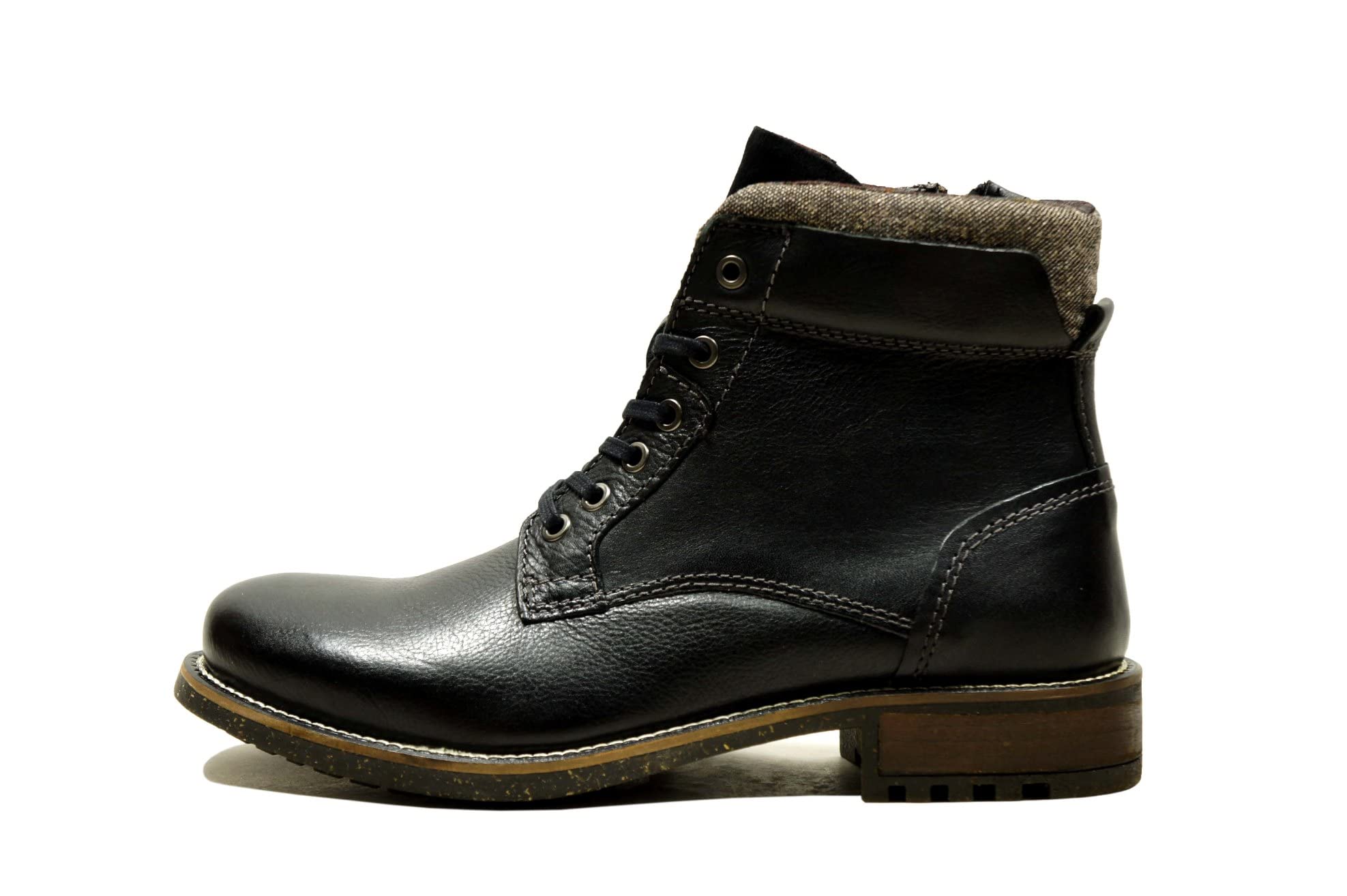 Hx London Leather Men's High Top Lace-Up Boot - Black - Image 5