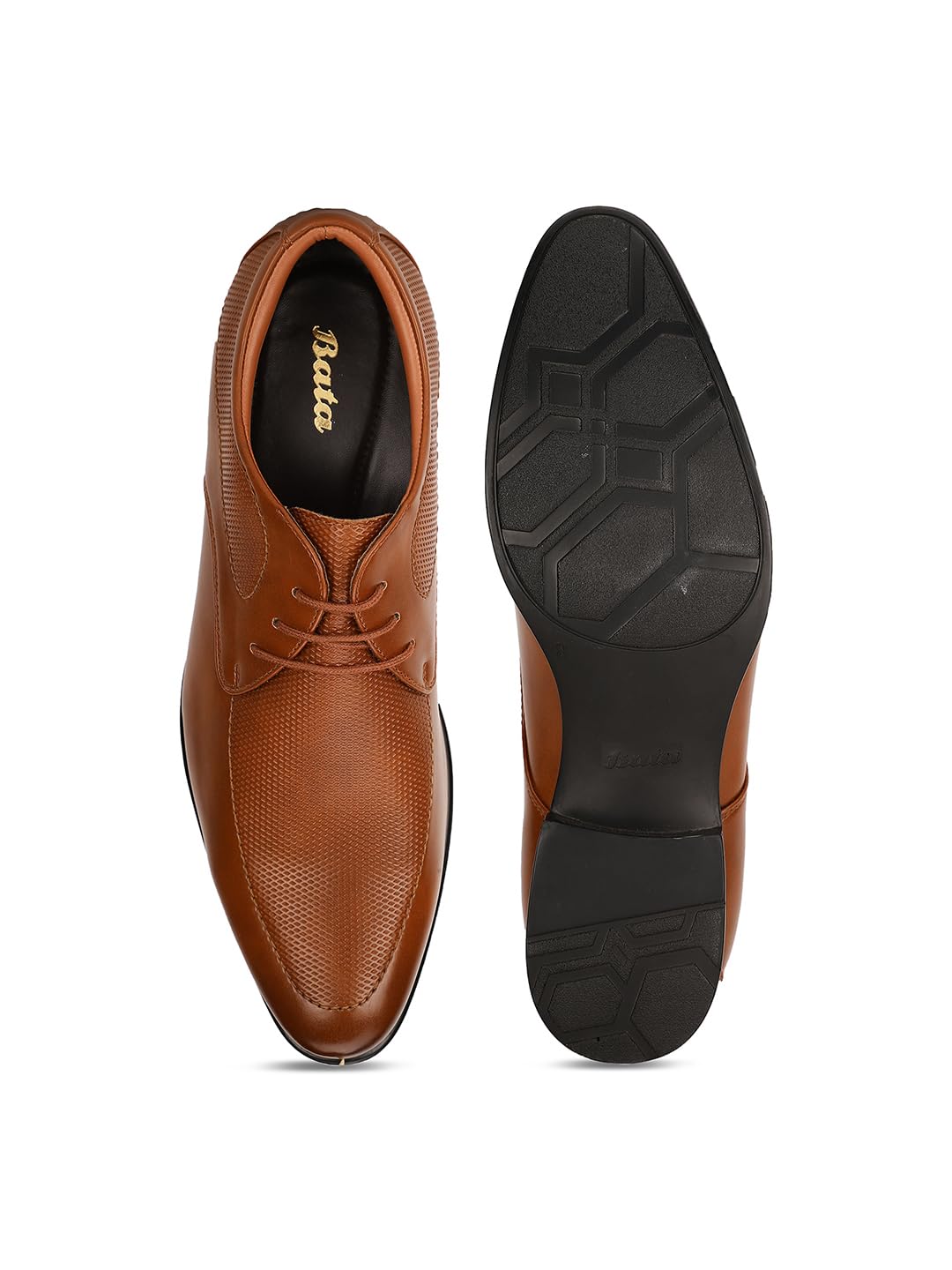 Bata Men's Lace-up Formal Shoes - Tan - Image 5