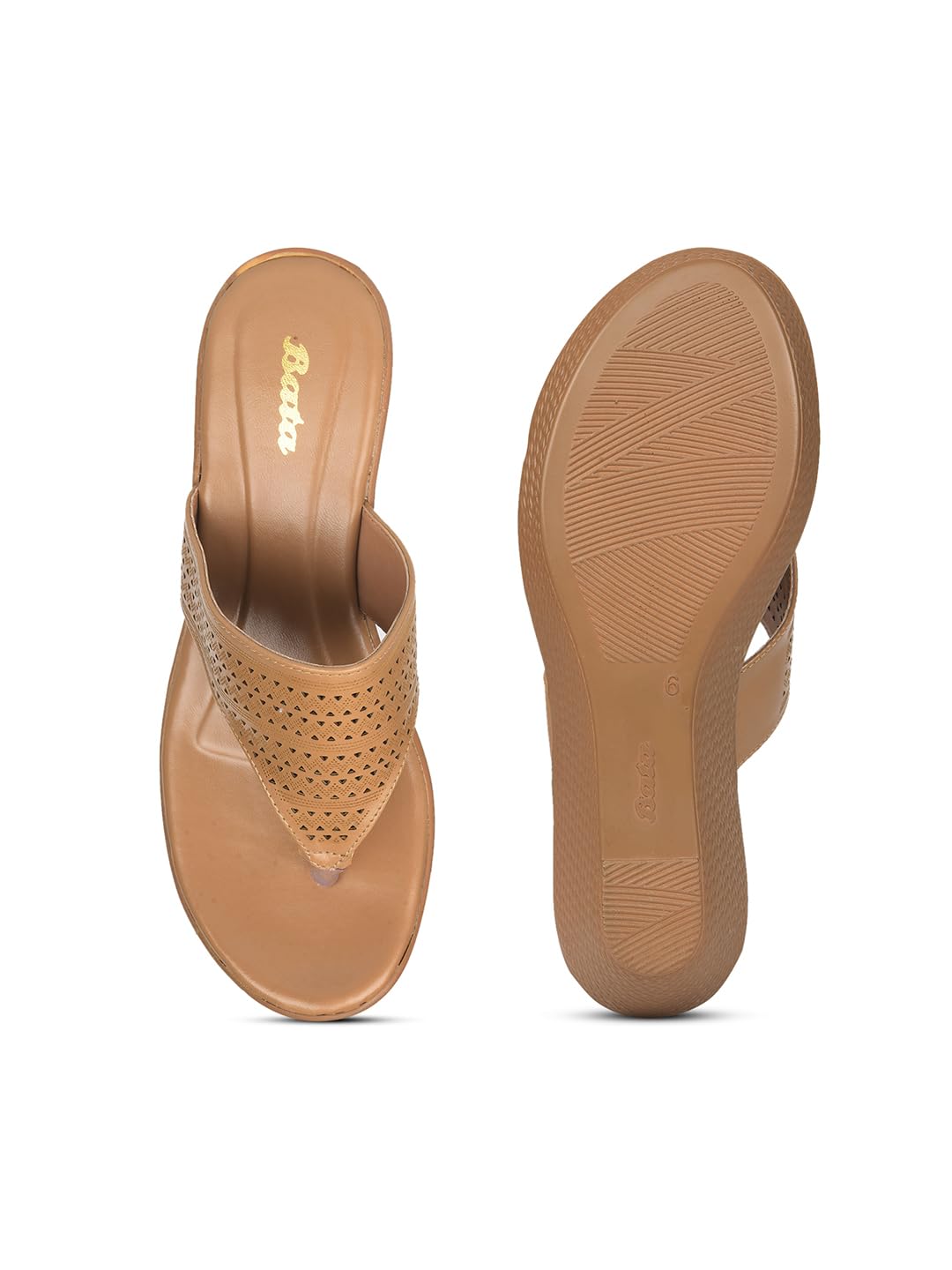 Bata Women's Gold Wedge Heel Sandals - Image 4