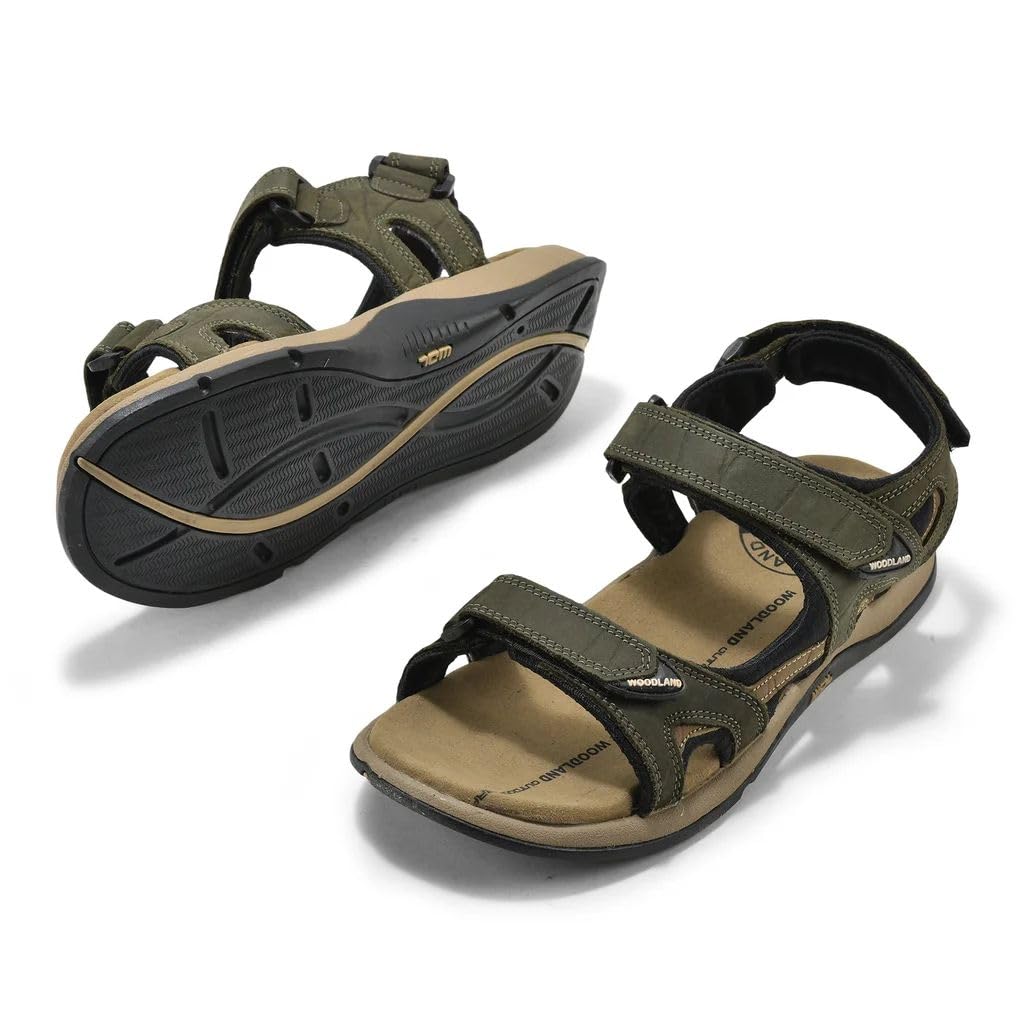 Woodland Men's Olive Green Nubuk Sandal - Image 4