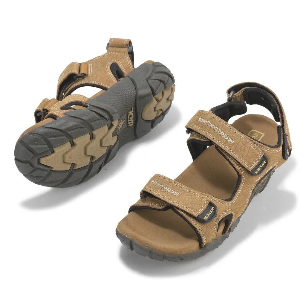 Woodland Men's Camel Leather Sandals - Image 4