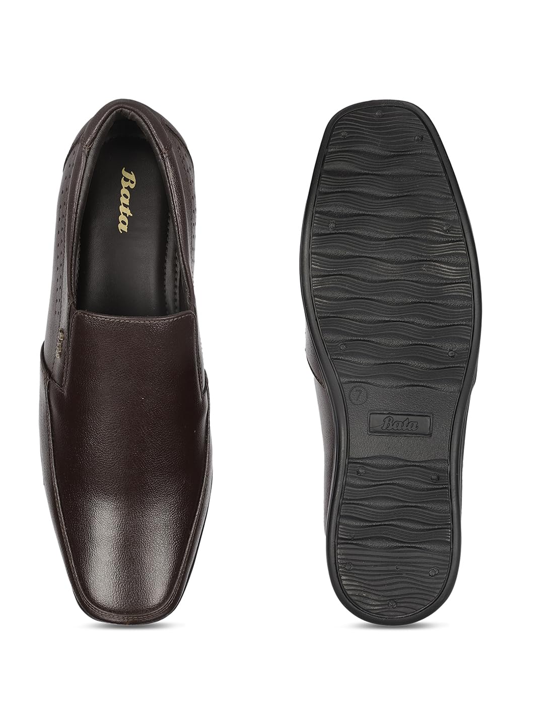 Bata Men's Slip-on Formal Shoes - Brown - Image 5