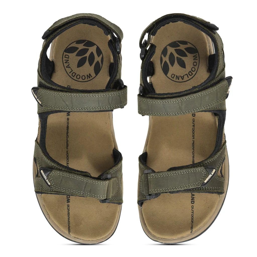 Woodland Men's Olive Green Nubuk Sandal - Image 3