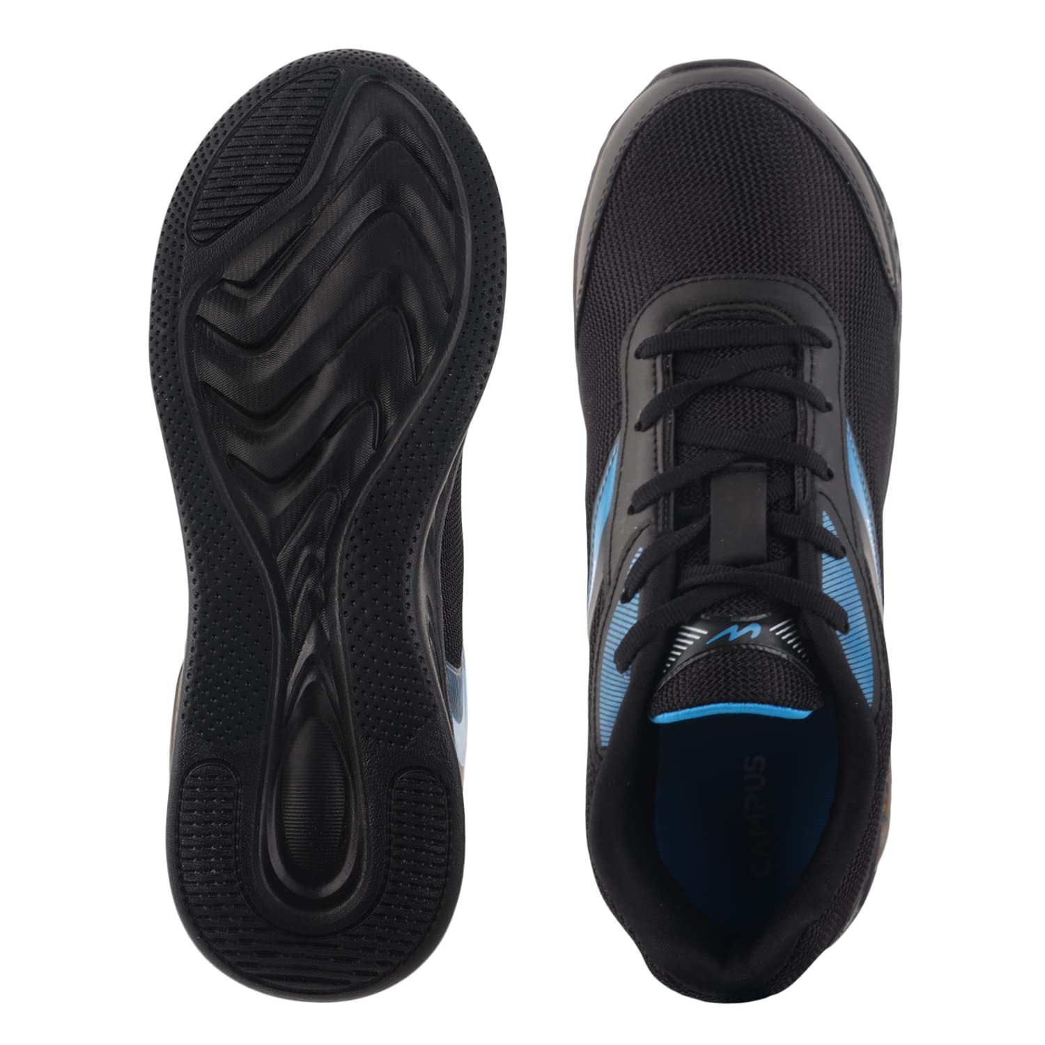 Campus Men's SWAGER Running Shoes - Black/Sky Blue - Image 5