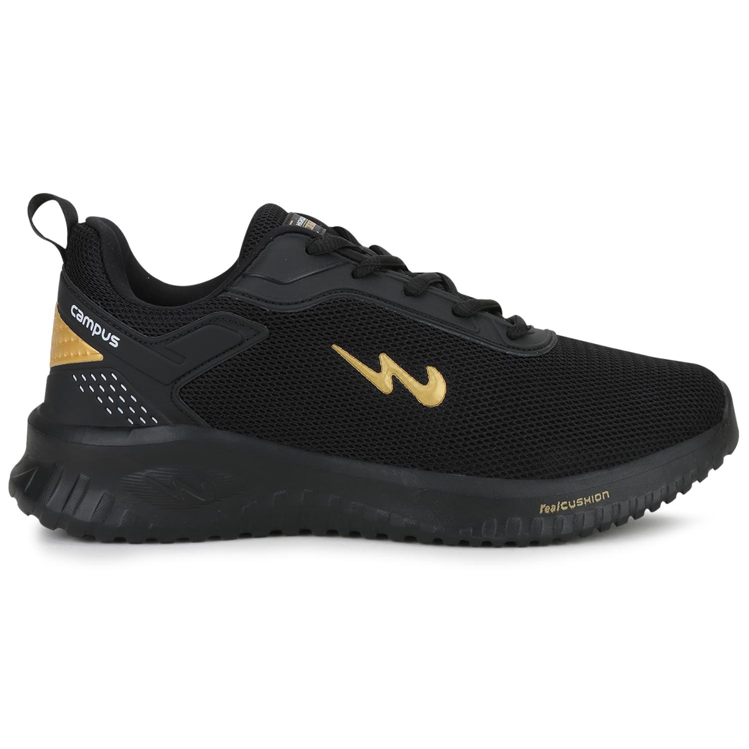 Campus Men's Wells Running Shoes - Black/Gold - Image 2