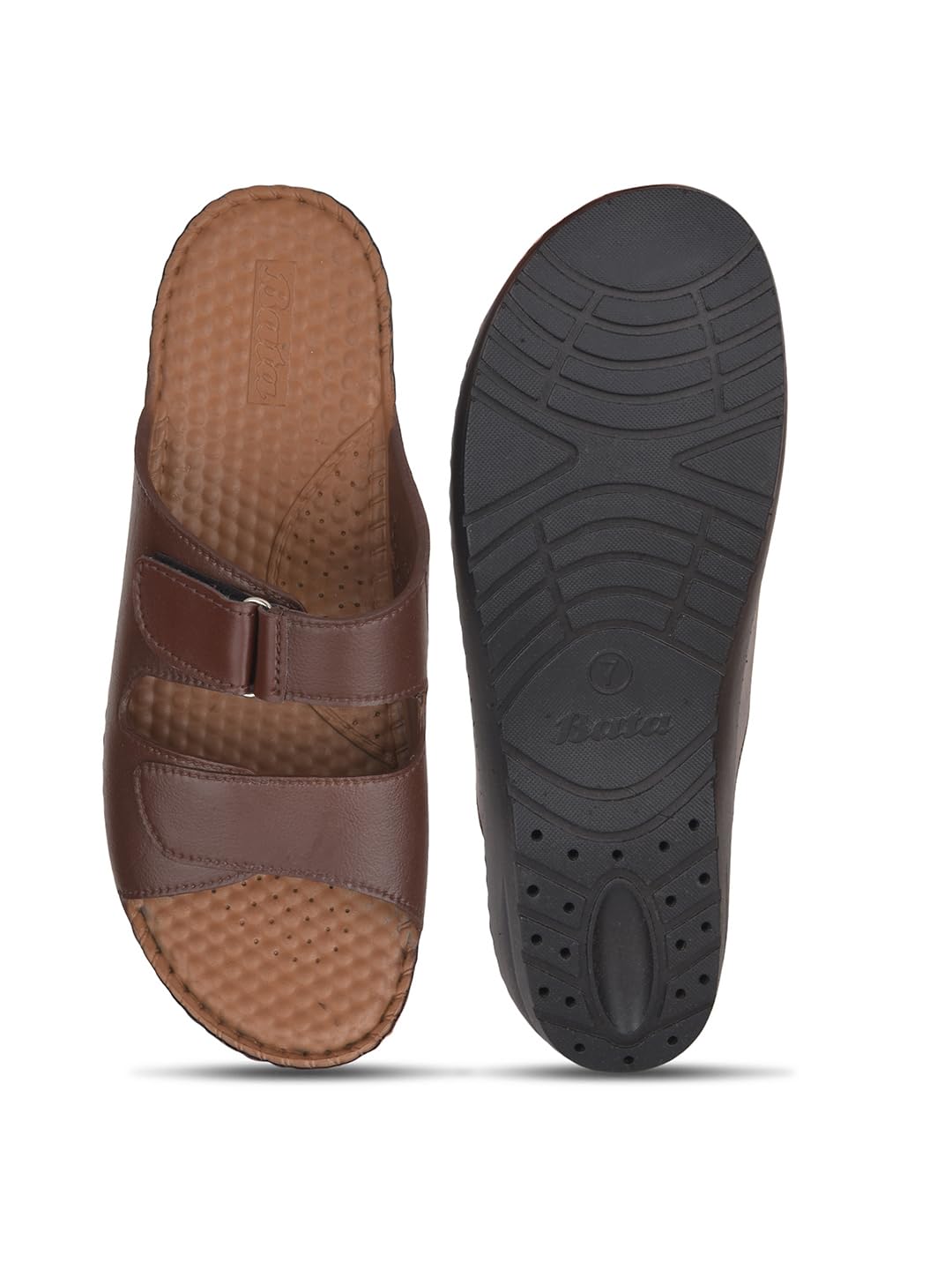 Bata Brown Synthetic Slip-on Sandals for Women - Image 4