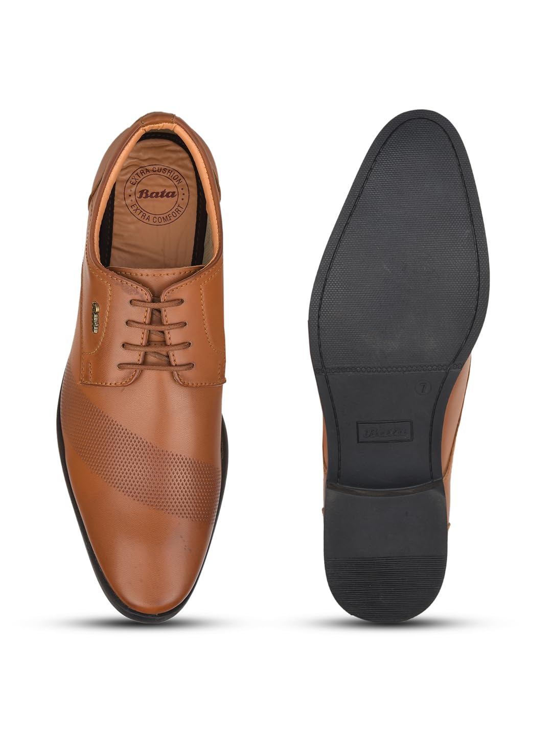 Bata Men's Tan Formal Lace-up Shoes - Image 5