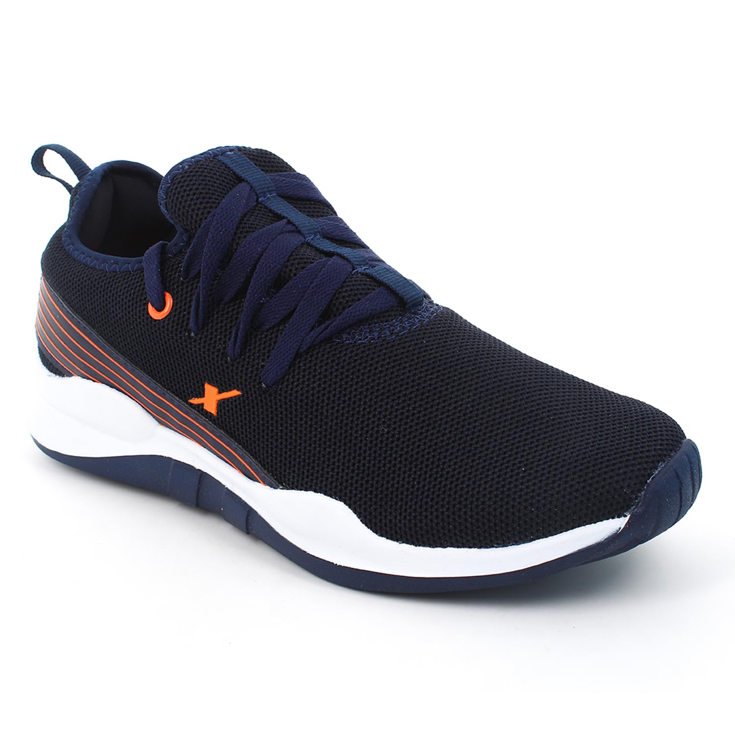Sparx Men's Running Shoe - Navy Blue Neon Orange - Image 2