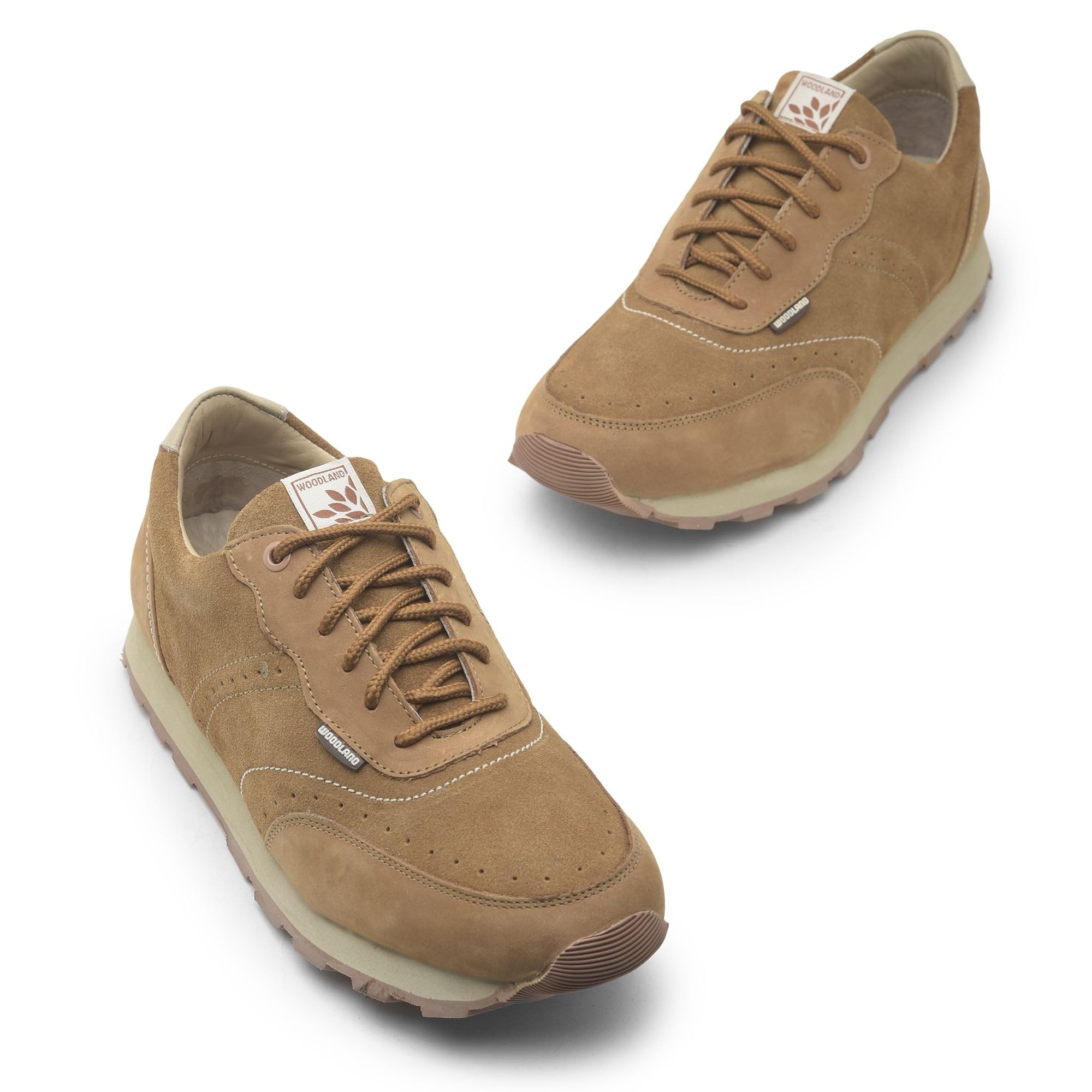 Woodland Men's Camel Leather Sneakers - Image 3